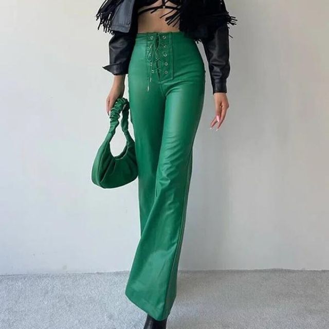 Spodnie Damskie z Wysokim Stanem i Szerokimi Nogawkami | Eleganckie z Koronką