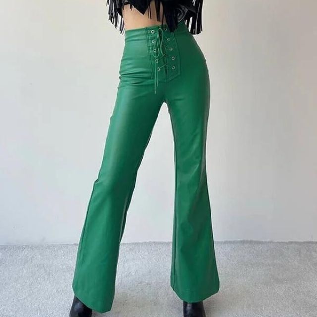 Spodnie Damskie z Wysokim Stanem i Szerokimi Nogawkami | Eleganckie z Koronką