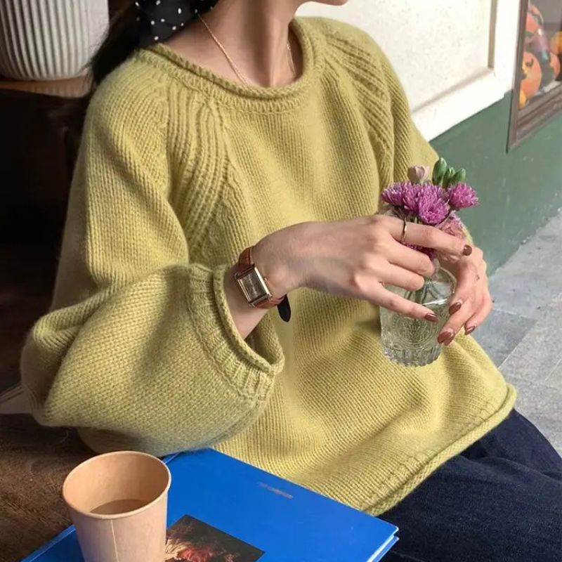 Elara Komfortowy, Oversize Sweter Dziany | Komfort i Styl