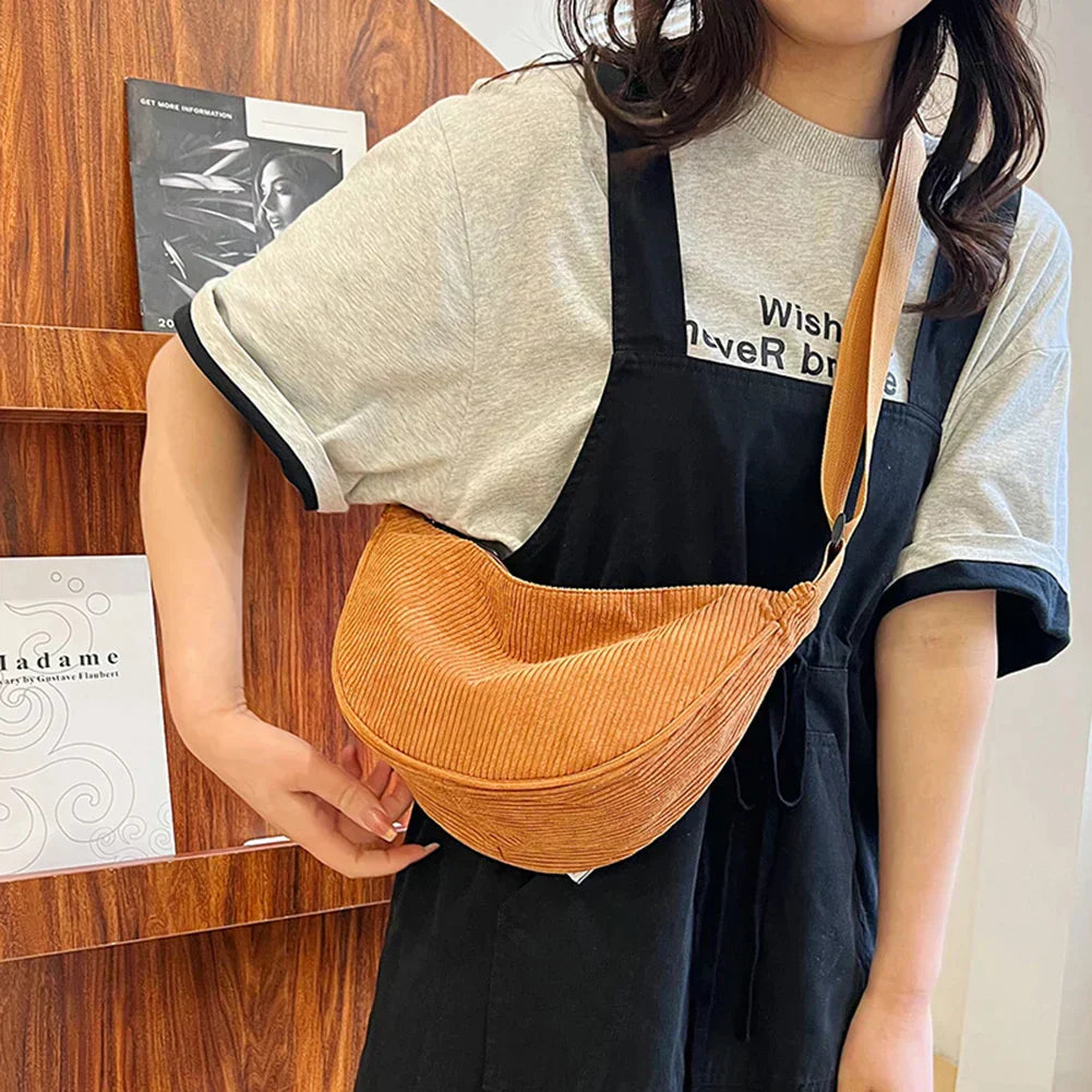 Adelius | Elegancka Torebka Sztruksowa na Ramię | Stylowa i Elegancka