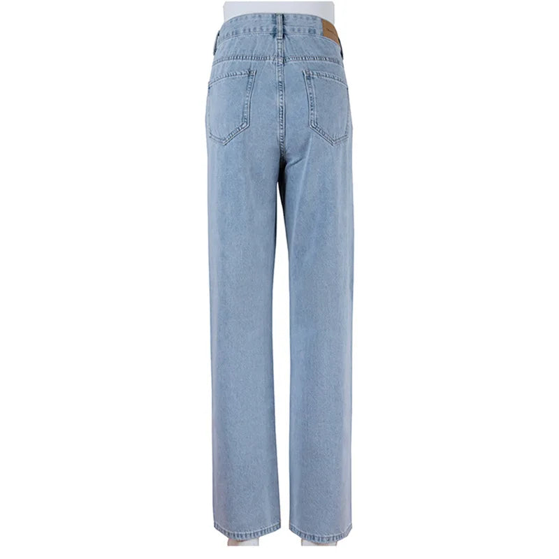 Damskie Jeansy Casual | Wysoki Stan, Prosty Krój, Przetarte | Modne i Wygodne