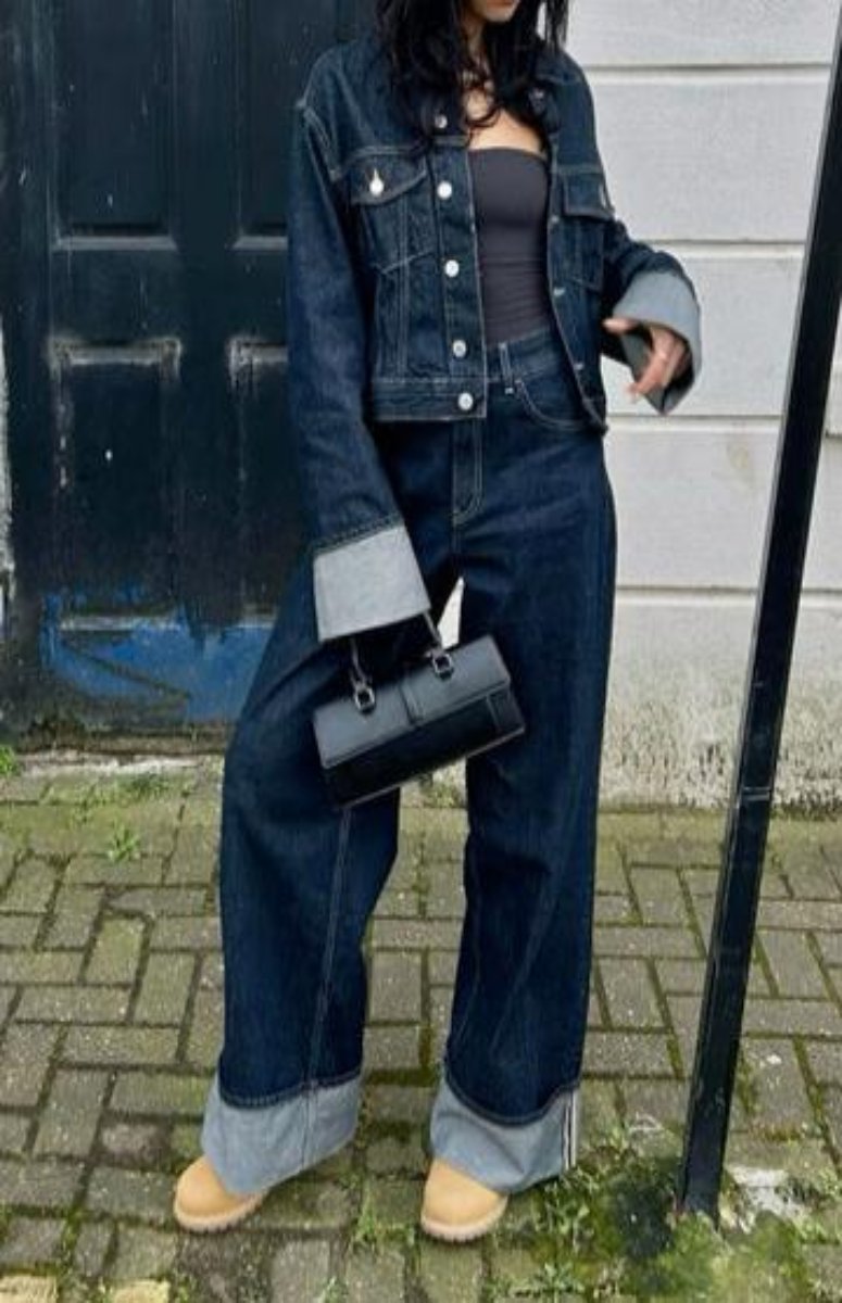 Mila | Zestaw Denim Co-ord Damski | Elegancki Strój Jeansowy na Co Dzień i na Wyjście