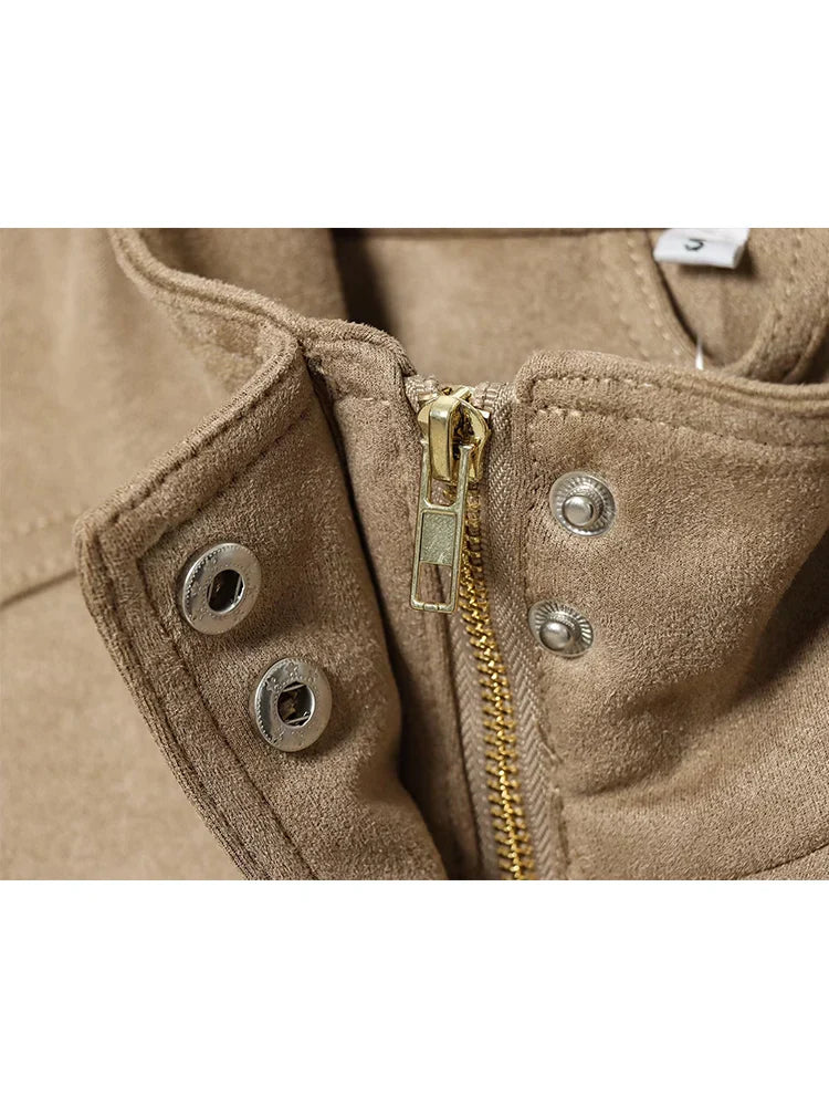 Daria||Damska Kurtka Bomber Zimowa | Stylowa Kurtka w Zamszowym Stylu na Każdy Dzień