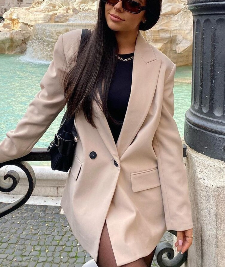 Sylwia| Elegancki Żakiet Damski | Modny Marynarka z Kieszeniami do Pracy i na Co Dzień